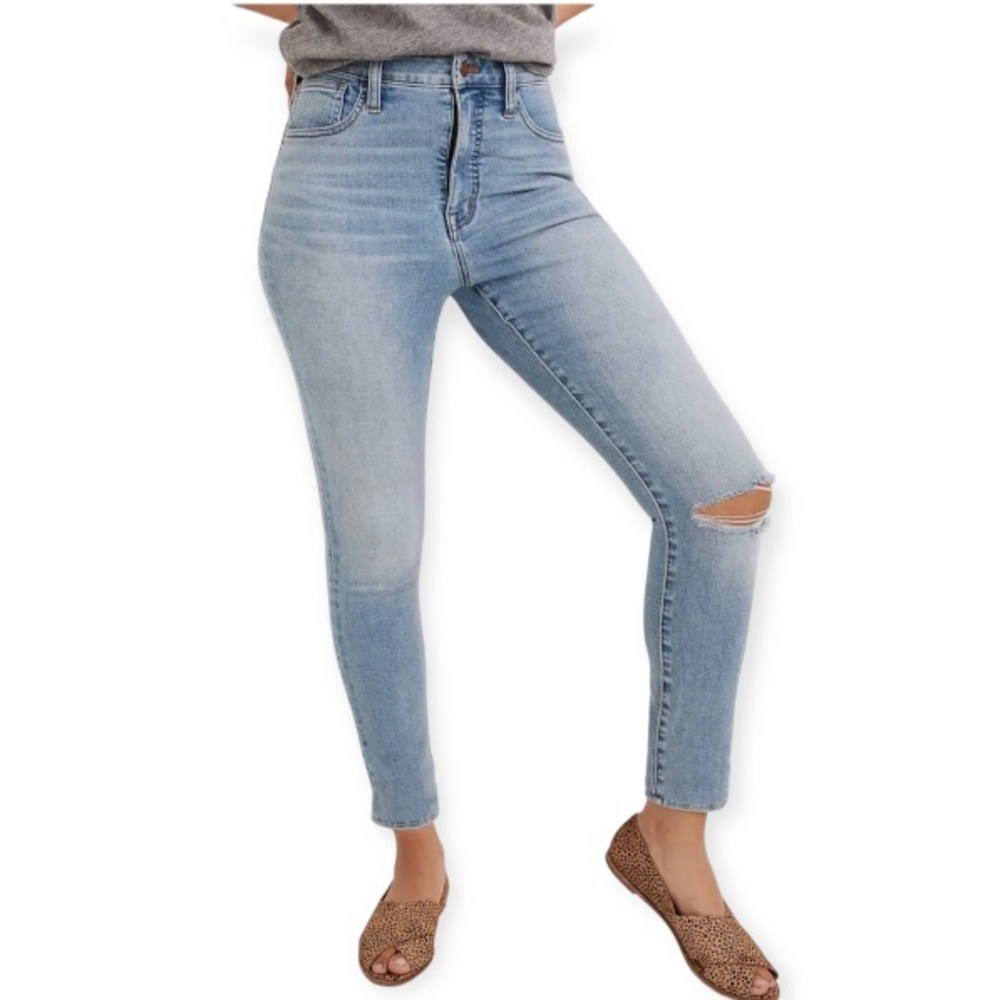 COPY - Madewell 10 (30) Curvy Roadtripper Ripped Skinny Jeans High Rise Stretch…